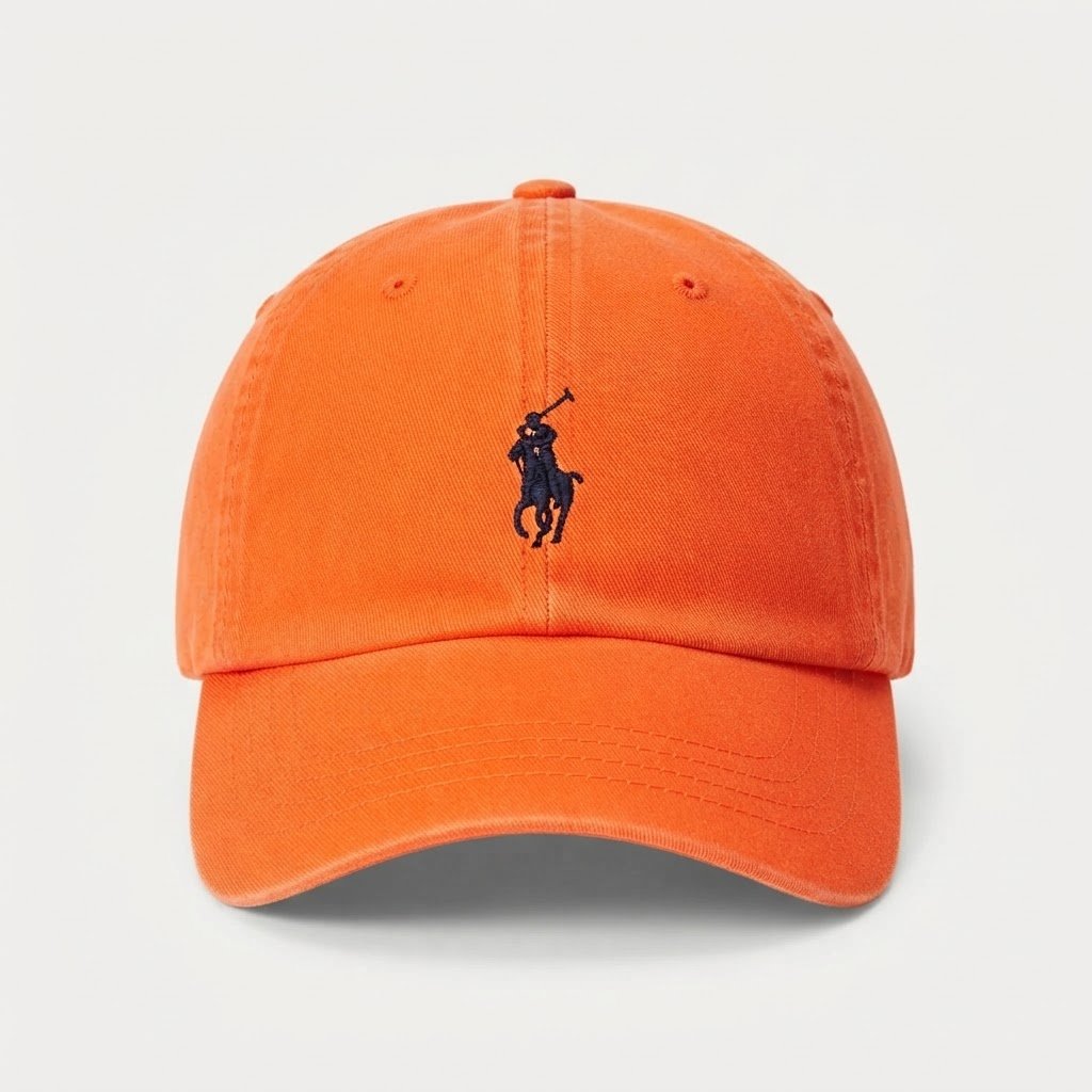 29551b13-f1bd-44df-bd87-e924af987ea9 Orange Polo-Inspired Iconic Chino Cap - Image 1